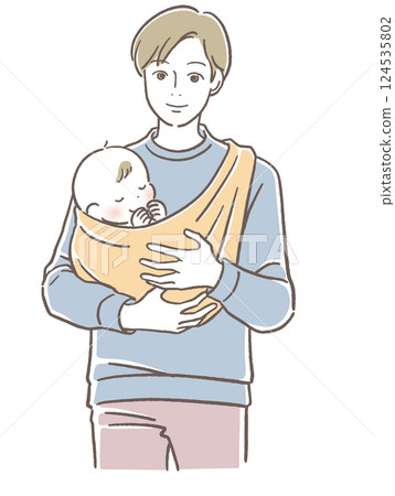 A man holding a baby A man holding a baby 124535802