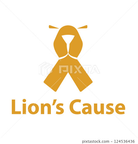 A ribbon and a lion 124536436