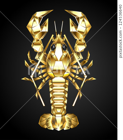 Golden polygonal lobster 124536640