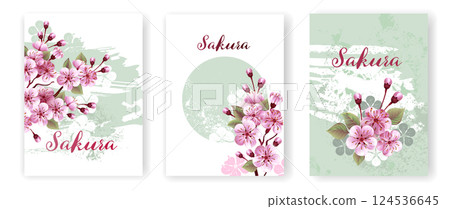 Pink sakura leaflet Pink sakura leaflet 124536645
