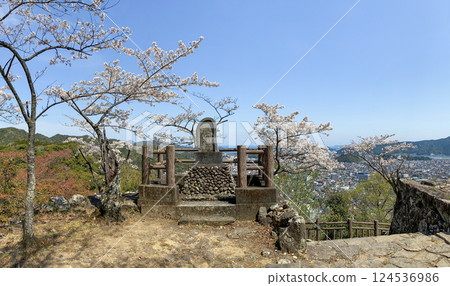 佐伯城遺址的獨步碑和櫻花,俯瞰佐伯市 佐伯城遺址的獨步碑和櫻花,俯瞰佐伯市 124536986