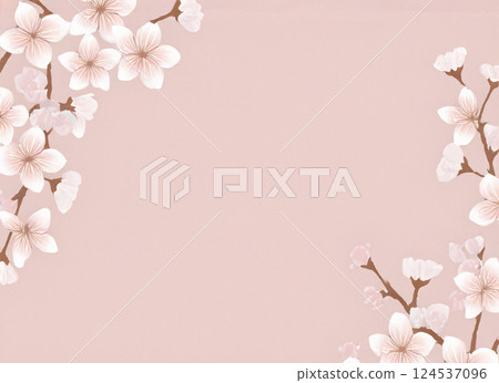Watercolor style cherry blossom background wallpaper 004 Watercolor style cherry blossom background wallpaper 004 124537096