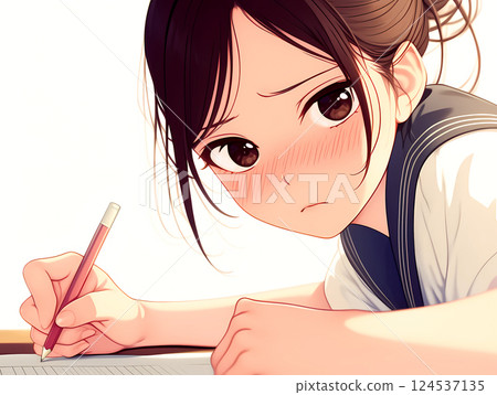 Female student studying 124537135