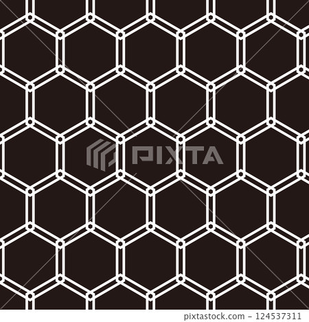 重疊六邊形背景材料，色板相容，黑色 124537311