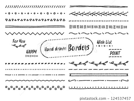 Hand drawn border illustration set 124537457