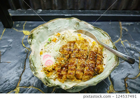 Ramen asian noodle in broth Ramen asian noodle in broth 124537491