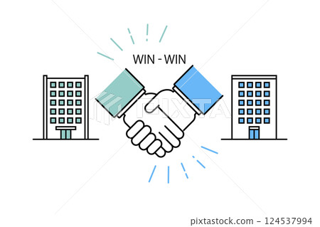 Illustration of businessmen shaking hands 124537994