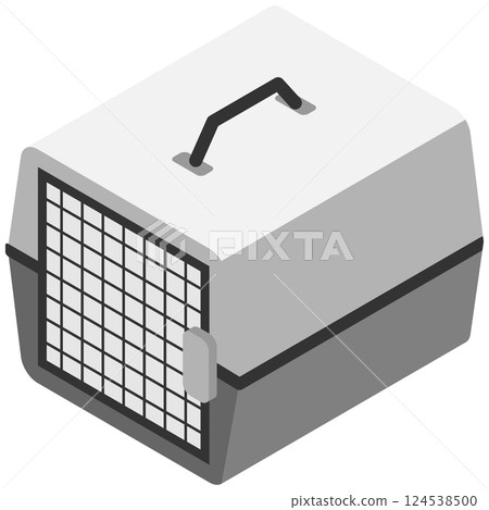 寵物籠寵物籠等距向量插圖 寵物籠寵物籠等距向量插圖 124538500