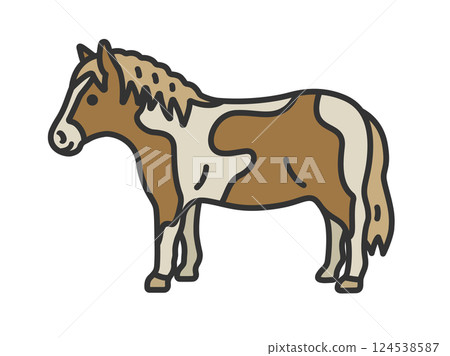 小馬插圖(線描彩色) 小馬插圖(線描彩色) 124538587