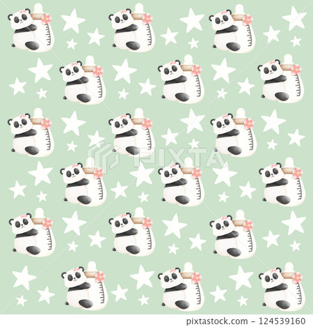 seamless pattern with doodle eyes and masks 124539160