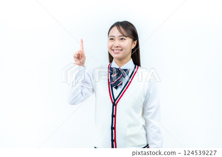 Student pointing up 124539227