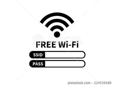 A4 size illustration of Wi-Fi password (Gothic font/landscape) 124539389