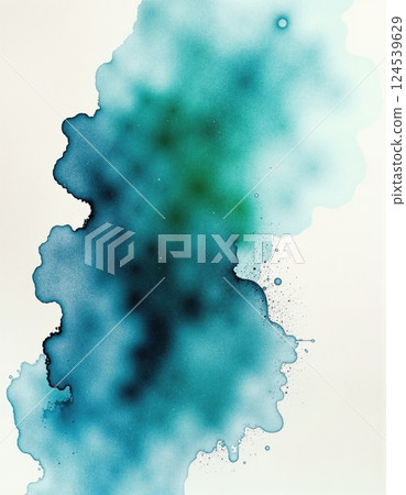 Abstract blue watercolor texture with organic shapes for modern design 124539629