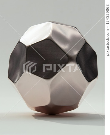 Geometric metallic polyhedron sculpture for modern art and design concepts 124539868
