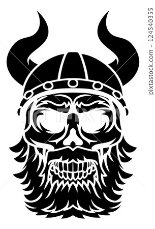Viking Helmet Warrior Bearded Skull Viking Helmet Warrior Bearded Skull 124540355