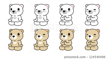 Bear polar icon vector pray meditation buddhism teddy pet cartoon character logo symbol illustration clip art isolated Bear polar icon vector pray meditation buddhism teddy pet cartoon character logo symbol illustration clip art isolated 124540486