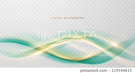 Green abstract wave background With luxury golden element vector illustration Green abstract wave background With luxury golden element vector illustration 124540615