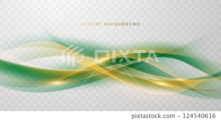 Green abstract wave background With luxury golden element vector illustration Green abstract wave background With luxury golden element vector illustration 124540616