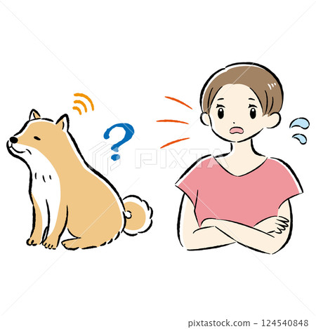 一隻失聰的老年犬（聽力受損）的插圖 124540848