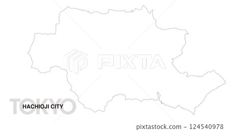 Blank map of Hachioji city, Tokyo 124540978