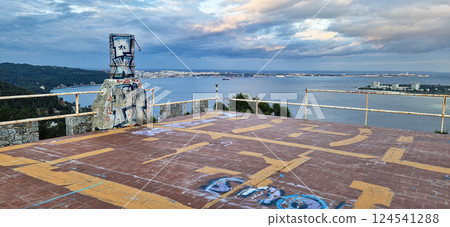 Troia , Portugal - Mar 01, 2025: 7th Battery of the Outao Coastal Artillery Regiment in Troia, Portugal. 124541288