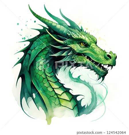 The concept of a dragon's head. The Dragon's Gaze: A Mythical Vision 124542064