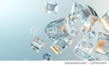 Futuristic abstract design featuring colorful cubes and lines, highlighting technology and data center aesthetics 124542444