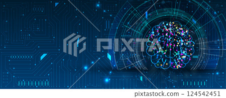Artificial Intelligence brain concept. Abstract technology background 124542451