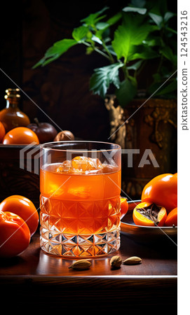 Festive Sips: A Spiced Persimmon Bourbon Old Fashioned 124543216