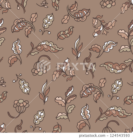 Neutral Botanical Leaf Pattern vector 124543593