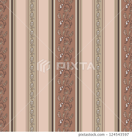 Classic Floral Stripe Design vector 124543597