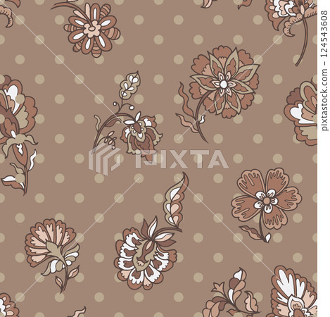 Vintage Floral Polka Dot Pattern Vintage Floral Polka Dot Pattern 124543608