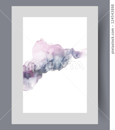 Dark blue smoke or abstract fog spreading on cold winter night on wall art. Watercolor artwork Dark blue smoke or abstract fog spreading on cold winter night on wall art. Watercolor artwork 124543898