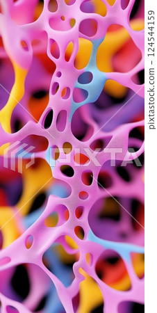Colorful foam abstract with organic and flowing texture 124544159