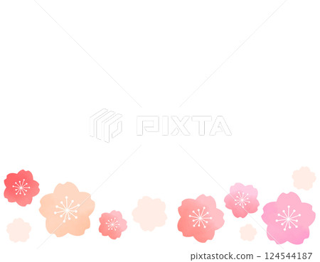 Spring-like and cute cherry blossom frame material 11 Spring-like and cute cherry blossom frame material 11 124544187