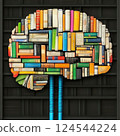 Artistic Brain Representation Using Books and Cables 124544224