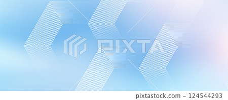 Modern medical or health care scientific abstract background with hexagons. Geometric stripe line art design for poster, brochure, cover, banner, header, website, presentation template 124544293