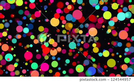 Colorful polka dots illustration, black background Colorful polka dots illustration, black background 124544957