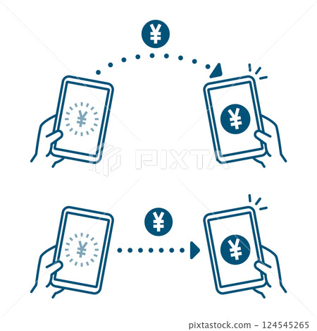 Electronic money transfer set 124545265
