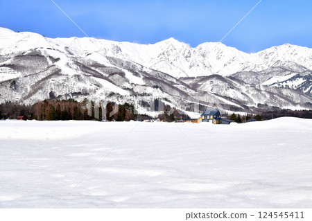 Scenery of Hakuba Village / Looking towards the Hakuba Sanzan mountains (Hakuba Village, Nagano Prefecture) [March 2025] 124545411