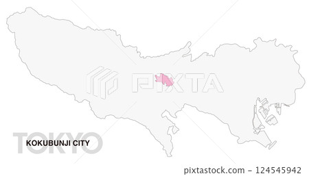 Location map of Kokubunji City, Tokyo No borders_01 124545942
