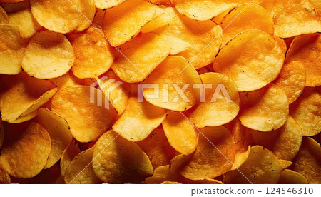 AI image: A mountain of potato chips 124546310