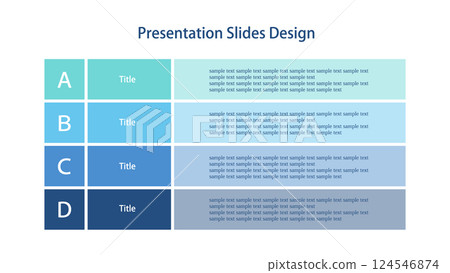 平行矩形四元素資訊圖 16：9 投影片模板 124546874