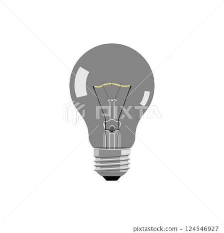 Light bulb illustration showcasing a minimalist design with clear filament in a flat vector art style Light bulb illustration showcasing a minimalist design with clear filament in a flat vector art style 124546927