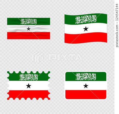 Somaliland national flag in four different styles. 124547144
