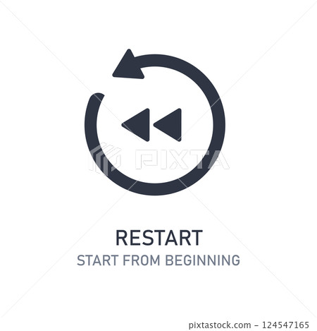 Conceptual sign of restart. Isolated Vector illustration 124547165
