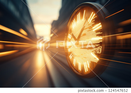 Abstract Representation of Time in Market Research Insights with Futuristic Clock 124547652