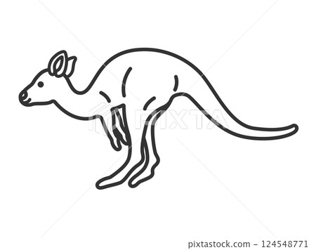 Kangaroo (line drawing) illustration Kangaroo (line drawing) illustration 124548771