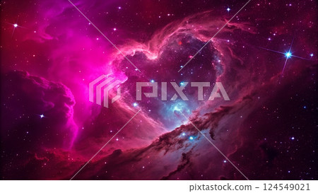 The Pink Heart Nebula shines brightly at the center of the galaxy 124549021