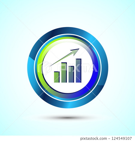 Bar chart icon design illustration, Graph logo, Growth sign, Growth chart. Button design 124549107